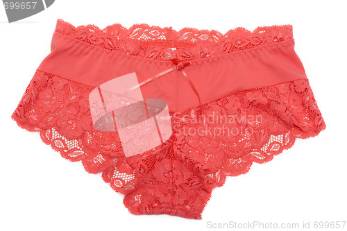Image of Red feminine lacy panties