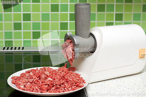 Image of Meat grinder on kitchen