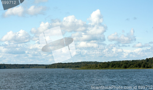 Image of Landscape cumulous cloud on lake