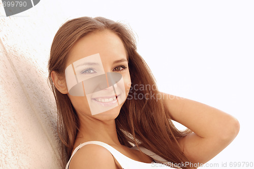 Image of smiling woman outdoors