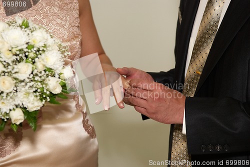 Image of putting on a wedding ring