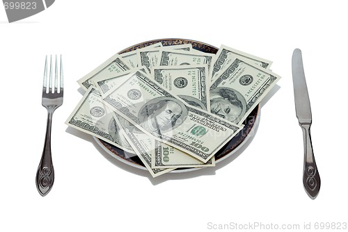 Image of dollars on the plate