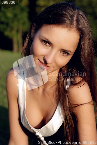Image of beautiful girl outdoors