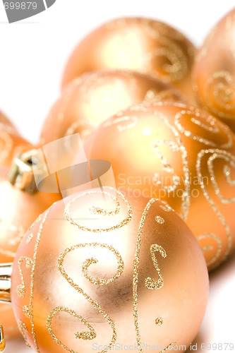 Image of golden glass christmas balls