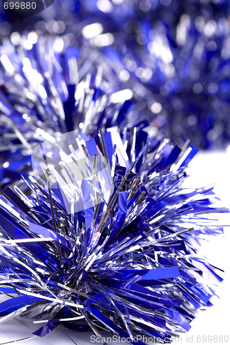 Image of blue christmas tinsel