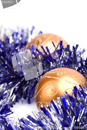 Image of christmas balls and tinsel