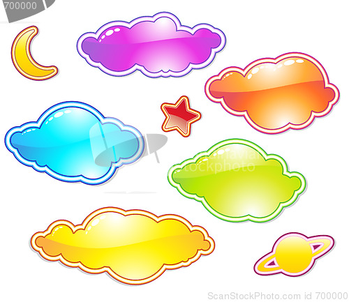 Image of Set of color clouds