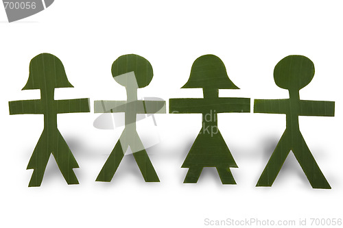 Image of Green People in a Chain