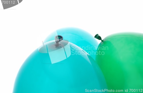 Image of green and blue balloons