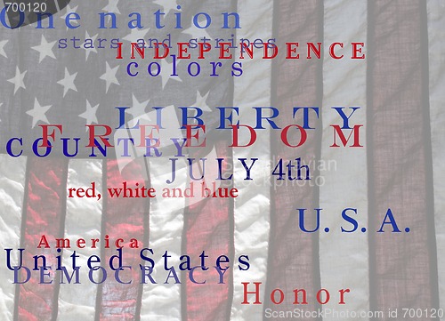 Image of flag with words, phrases