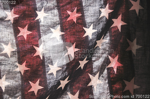 Image of old USA flag backlit