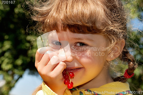 Image of girl with red currants