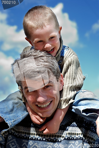 Image of happy family (father and son)