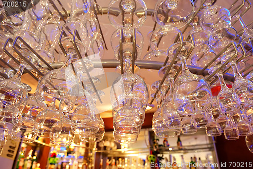 Image of Glasses at Bar Counter