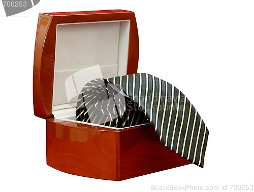 Image of Tie in a box isolated (with clipping path)