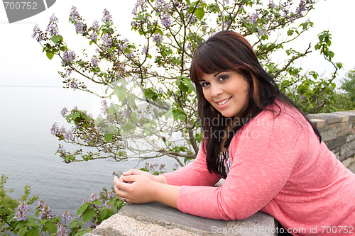 Image of Woman Posing By the Sea