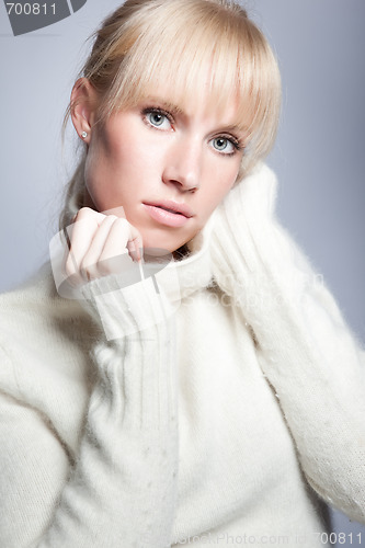 Image of Beautiful caucasian winter woman