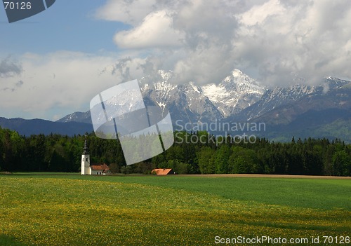 Image of scenery with church