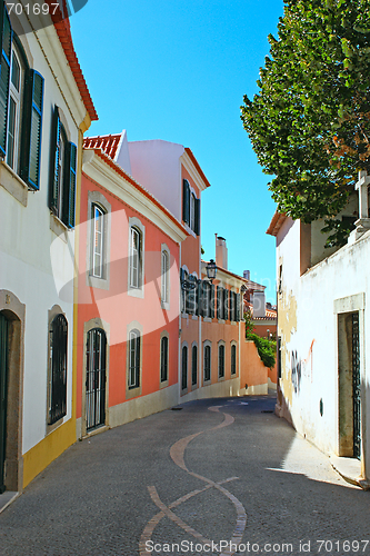 Image of A narrow street in Lisbon, Portugal