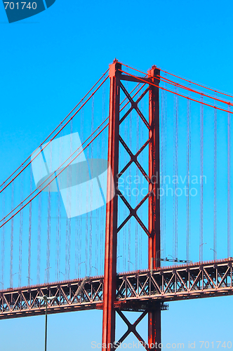 Image of Large bridge over  river in Lisbon