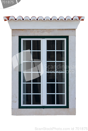 Image of residential window frame isolated on white