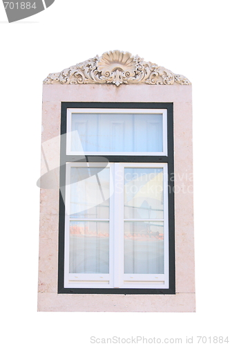 Image of residential window frame isolated on white