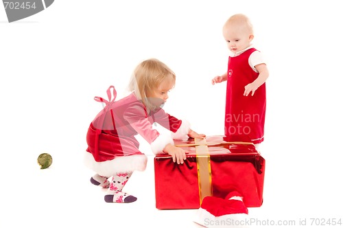 Image of Two cristmas baby girls