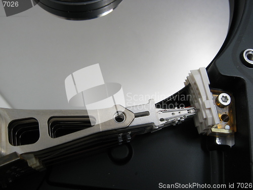 Image of Closeup inside a harddisk