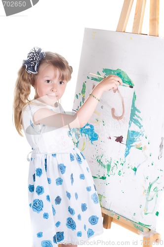 Image of Little girl painting
