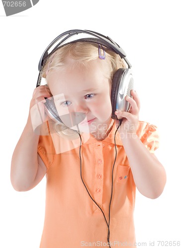 Image of Little girl with headphones