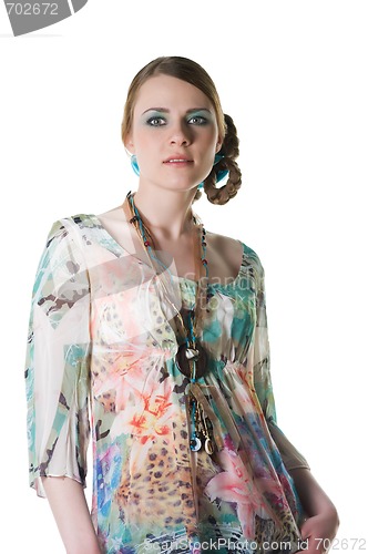Image of Young woman in studio