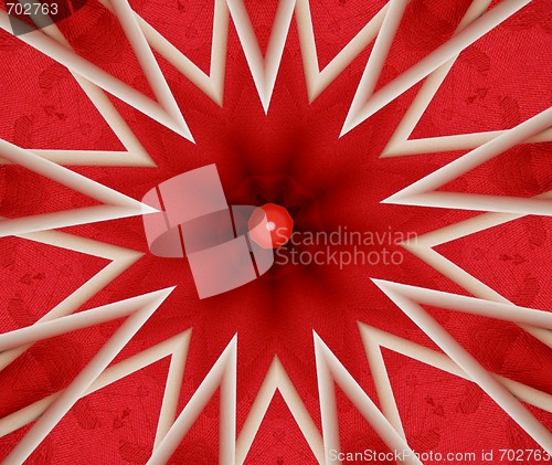 Image of red and white star abstract