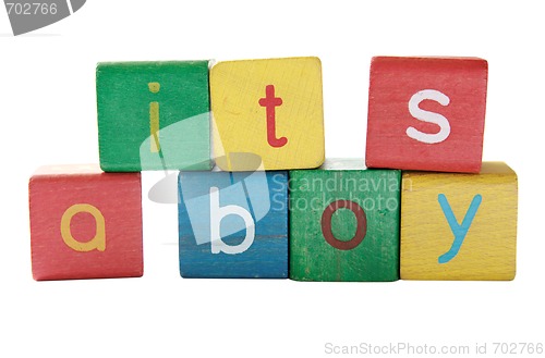 Image of boy birth announcement in blocks