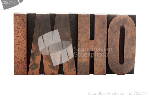 Image of imho in old letterpress wood letters
