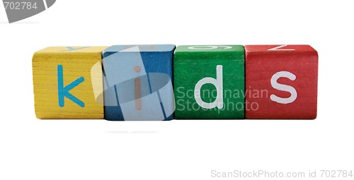 Image of kids in block letters