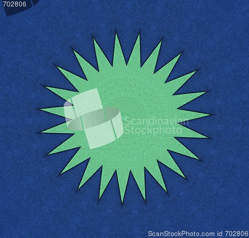 Image of green star on dark blue