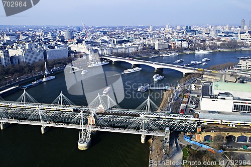 Image of Hungerford Bridge seen from London Eye