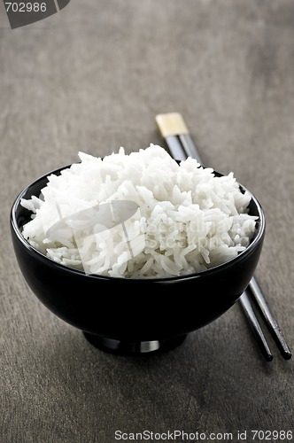 Image of Rice bowl and chopsticks