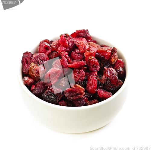 Image of Bowl of dried cranberries