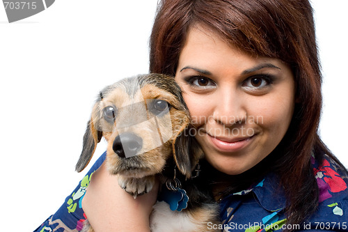 Image of Girl Holding a Pup