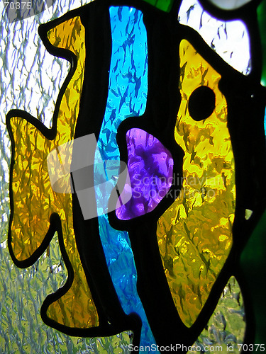 Image of coloured glass fish motif