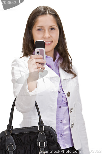 Image of Female shooting with a camera phone