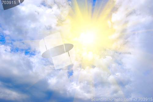 Image of sun on blue sky