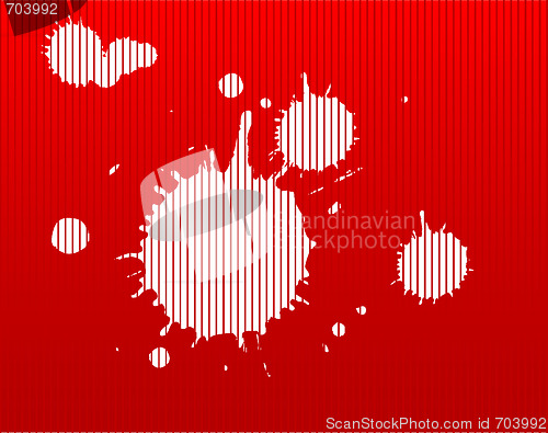 Image of blot on red striped background