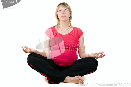 Image of meditation pregnant woman