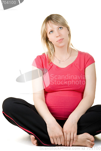 Image of Pregnant sitting woman