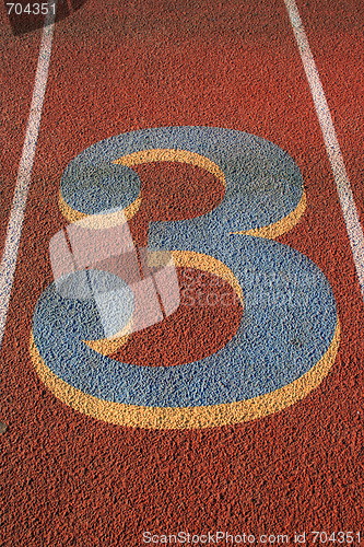 Image of Number Three on a Running Lane