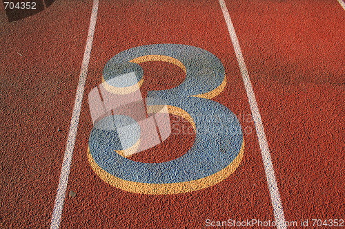 Image of Number Three on a Running Lane