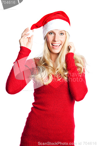 Image of Christmas santa girl