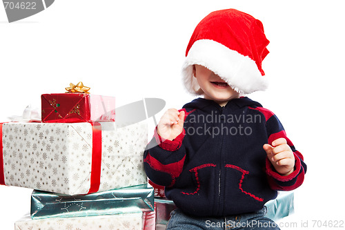 Image of Boy with christmas gift